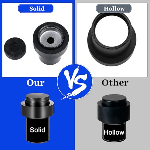10 Pack Black Floor Door Stopper Cylindrical Door Stops 2.4'' Doorstops