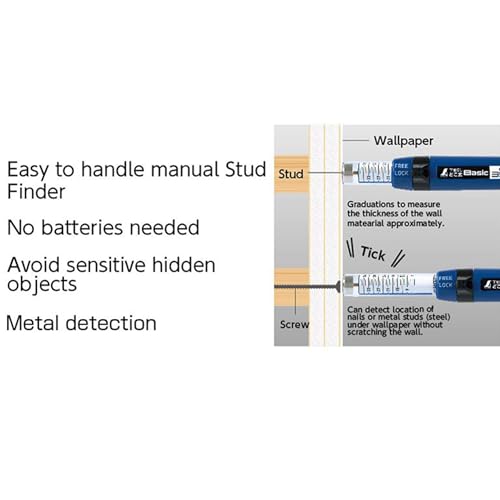 Magnetic Stud Finder - With 1.38 in (35mm) Needle