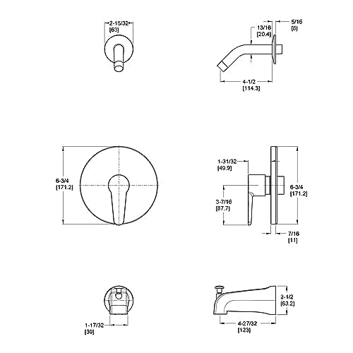 Pfister R89040B Pfirst Modern Valve Only Trim in Matte Black (Pack of 3) - color: Matte Black, size: 3 Pack