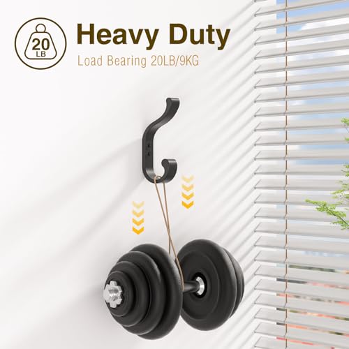 bussdis Coat Hanger Wall Mount 8-Pack - Wall Hooks for Hanging Heavy Duty - color: Black, size: 8 Pack