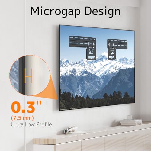 Ultra Slim TV Mount Slim Fit Wall Mount for 43 to 85 inch 2021 Samsung Neo QLED, Q SeriesTVs, Crystal UHD TVs, The Frame TV (excluding Q80A, AU7000), Hold up to 132 lbs, Max VESA 1200x800
