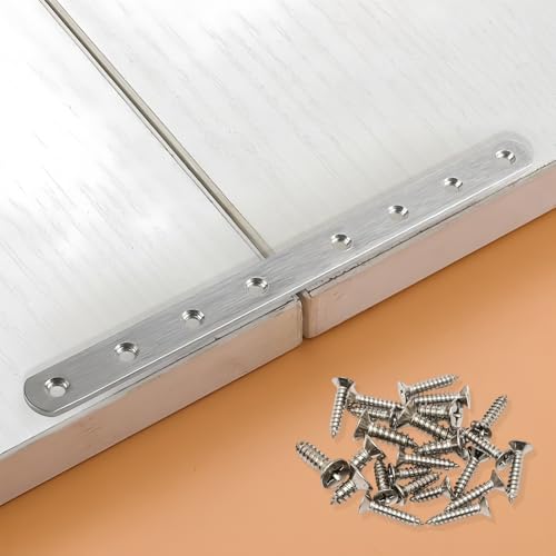 4 Pack Flat Straight Brackets, 246mm/9.7" Silver Mending Plates - color: Silver, size: 246mm/9.7"