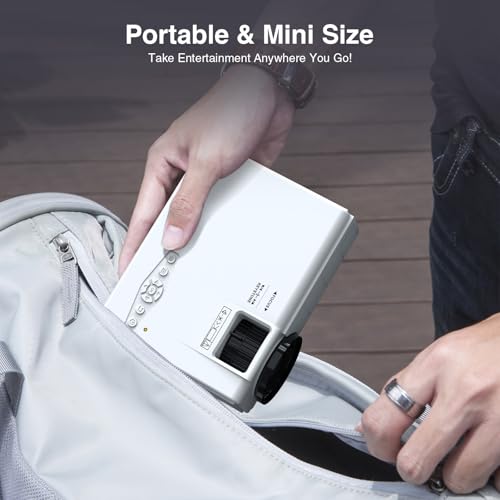 【Netflix Ready】PANSEBA Smart Mini Projector with 1080P HD, 5G WiFi & 2 Way Bluetooth, Portable Outdoor Movie Projector for Phone/Laptop/Games - style: Netflix Version