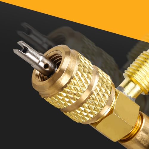 Professional Dual Size 1/4" & 5/16" SAE Valve Core Remover/Installer Tool Kit, HVAC AC Repair for R22 R32 R410A R134a, Schrader Valve Changer w/Magnet & Bypass Port