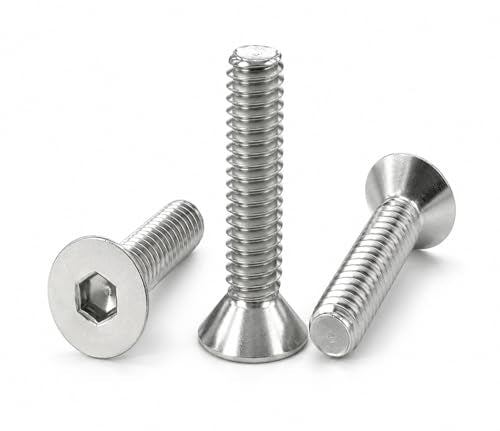 20Pcs 1/4"-20x1-1/2 Flat Head Socket Cap Bolts Screws,304 Stainless Steel 18-8, Allen Hex Drive, Bright Finish,Fully Threaded by DYFOL (1/4"-20x1.5in 20pcs) - size: 1/4"-20×1-1/2