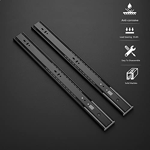 Ravinte Matte Black Soft Close Drawer Slides 18 Inch 1 Pairs 2 Pack - color: Black, size: 18 Inch