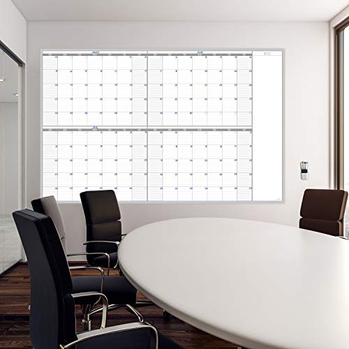 Large Dry Erase Wall Calendar 60" x 38" - Premium New Laminate - Blank Undated, Reusable & Erasable 4 Month Planner -Classroom, Office, Project & Family Schedule - size: 60"x38"4Month