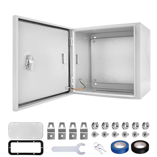 Electrical Junction Box 12x12x8, NEMA 4X IP66 Steel Enclosure Box - size: 12 x 12 x 8''