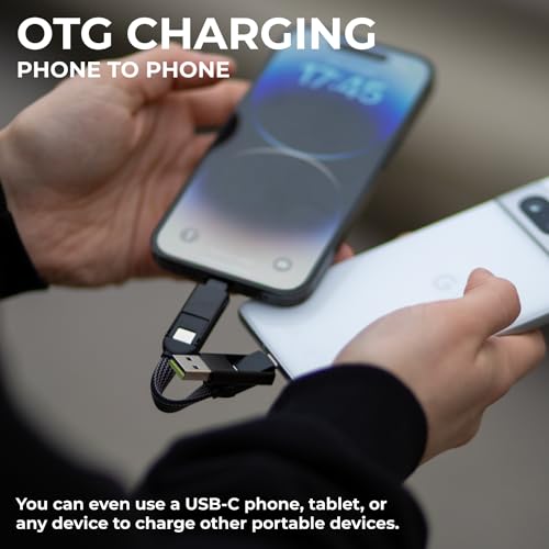 Rolling Square, inCharge X, Multi Charging Cable, Portable Keychain 6-in-1 with 100W Ultra-Fast Charging Power, Sapphire Blue, Multi Charger - color: Sapphire Blue