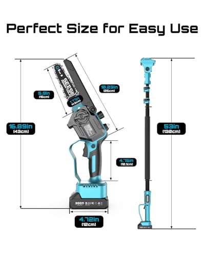 SEESII 2-in-1 Electric Pole Saws for Tree Trimming - color: Blue