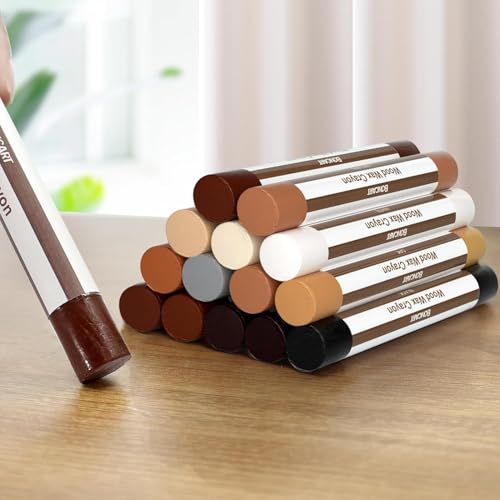Boncart Wood Filler Sticks,12 Colors Wood Wax Crayons - color: 12 Colors 12pcs