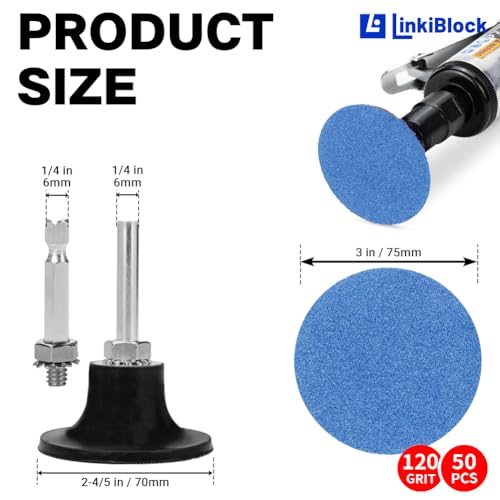 50Pcs 3 inch R-Type Quick Change Zirconia Surface Conditioning Sanding Discs Set 120 Grit with Adapter & Backing Pad - style: 120 Grit