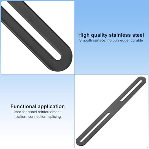 M METERXITY 2-Pack Flat Mending Plate Support 8.27x0.94in, Black - color: Black, size: 210 x 24mm