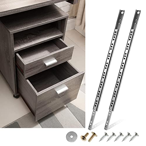 4pcs Ball Bearing Drawer Slides 13.5 Inch / 342mm, 2 Fold Metal Drawer Tracks, Two Way Slide Track Rail Glides with Mounting Screws - 0.67 Inch Wide - size: 13.5 Inch