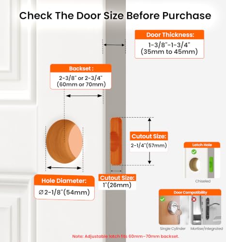 Veise 6 Pack Interior Privacy Door Handle Levers Lock Keyless, Satin Nickel - color: Satin Nickel