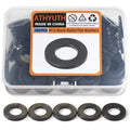M10 Black Nylon Washers, 10mm ID, 20mm OD, 2mm Thickness, Plastic Round Washer, 100 Pieces Flat Washers Hardware Set - size: M10