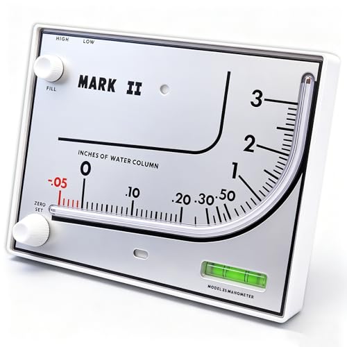 Mark II 25 Liquid Filled Manometer, 3" wc, 3% Accuracy for Pressure Testing