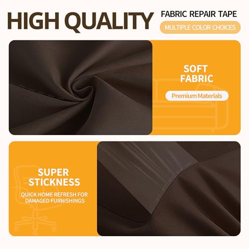 Fabric Repair Tape, 4" x 79" Self-Adhesive Linen Repair Tape Patch Kit - color: Dark Brown, size: 4" x 79"