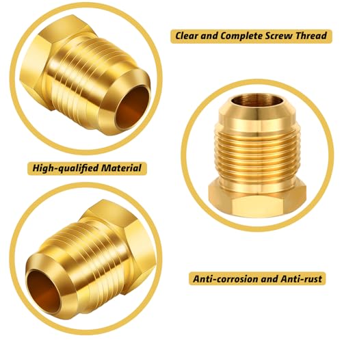 MorningRo 6 Pcs Flare Plug SAE 45 Degree+ 6 Pcs Brass Cap Assortment Kits