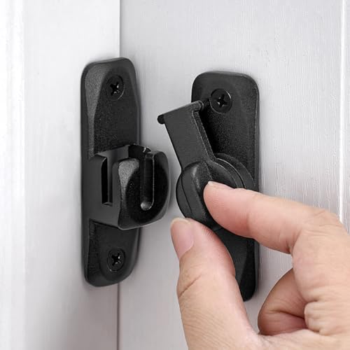 Matte Black Barn Door Latches,90/180 Degree Gate Lock_B - color: Matte Black