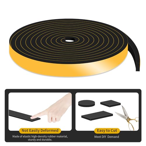 Weather Stripping Door Seal,High Density CR,1/2 in x 1/4 in x 13Ft - color: Black, size: 1/2 in x 1/4 in x 13 ft