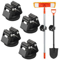 MUTUACTOR Magnetic Broom Holder,4PCS Anti-Slip Magnetic Mount Storage Broom Holders with Rubber Grippers,12lbs Heavy Duty Magnetic Tool Holder for Work Garage Laundry Kitchen RV Van Accessories - style: Anti-slip,Black,4PCS