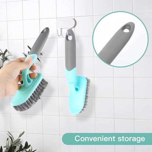 KUFUNG Scrub Brush, Cleaning Shover Scrubber with Ergonomic Handle Bristles for Bathroom Shower Sink Carpet Floor (9 inch, Blue)