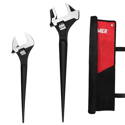 MAXPOWER 12 16-inch Spud Wrench, Continuous Tapered Handle for Alignment - size: 12 in. + Reversible Jaw 16 in. / 2Pcs