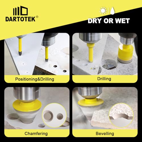 Diamond Core Drill Bits Set 10PCS - DARTOTEK Tile Hole Saw Kit (6/6/6/20/25/32/35/50mm/1 3/8"/6mm for Porcelain, Ceramic Tile, Granite, Marble, Masonry - size: set7