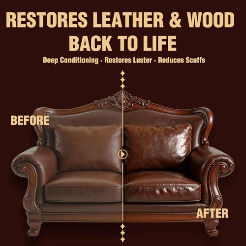 Leather & Furniture Repair Salve 2 Pack, Furniture Salve with Brush for Leather Wood, Leather Conditioner Help Prevent Cracking or Fading - size: 2 Pack