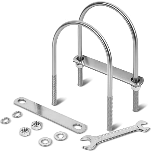 2 Sets M10 U Bolts 4-1/2 Inch Wide, 3/8" x 4-1/2"W x 7" L | 304 Stainless Steel U Bolt Heavy Duty for boat trailer with Nuts, Bolt Plate and Washers,U Bolts 4.5 Inch Wide,Metric bolts - size: M10 x 115mm x 187mm