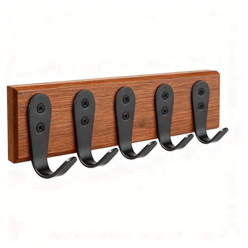 Stainless Steel Hooks for Hanging, Heavy Duty Hook, Wall Hooks Key Holder Wall Mount Hanger Coat Hook Garage Storage Screw Utility Hooks, 8 Pack (Black) - color: Black V