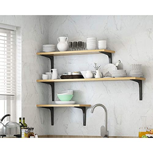 SAYAYO Wall Shelf Bracket Black, 8 X 6 Inch Heavy Duty L Bracket for Wood - color: Black, size: 8 x 6 Inch (4 PCS)