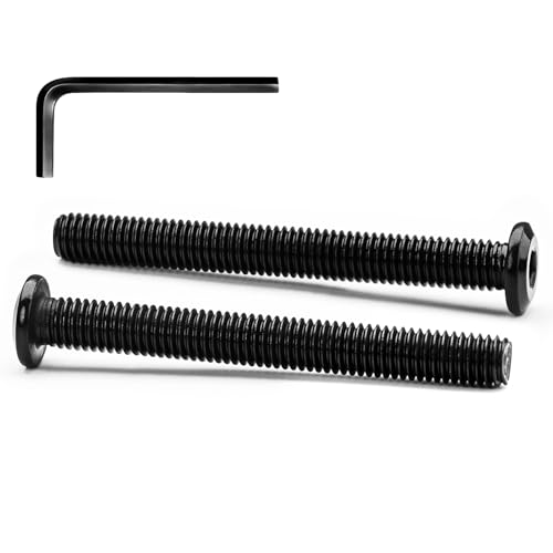 M6 x 80mm Flat Head Hex Socket Cap Screws Furniture Bolts, Stainless Steel 18-8 (304), Black Oxide, Countersunk Connector Screw, Full Thread, 20 PCS (with Hex Spanner) - size: M6 x 80mm