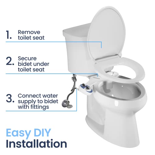 LUXE Bidet NEO 120 - Bidet Attachment for Toilet Seat, Blue - color: Blue