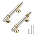 Haliwu 10 Pack 3 Inch Brushed Nickel and Gold Cabinet Handles | 76mm Hole Center, Solid Aluminum and Zinc Alloy, Kitchen Pulls Hardware for Bathroom Drawer Dresser - color: Brushed nickel&Gold, size: 3-inch (76mm) hole spacing