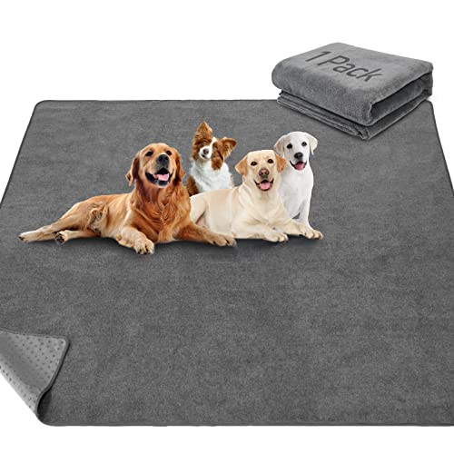 LOOBANI Washable Pee Pads for Dogs, 1 Pack Non-Slip and Leak-Proof,82"x82" - size: 82"*82"(Pack of 1) Gray