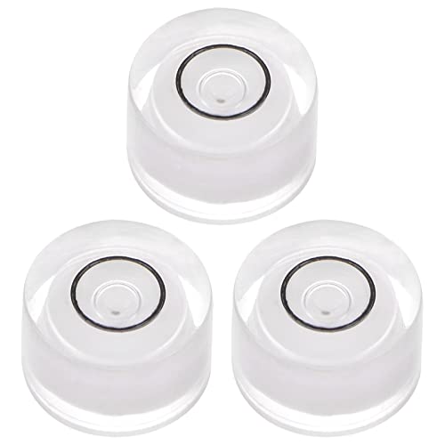 HARFINGTON 3pcs Round Bubble Level 10x6mm Mini Circular Bullseye Spirit Levels for Leveling Camera Tripod Telescope Workshop Turntable Pictures Frame, White - color: White (Black Circle), size: 10x6mm