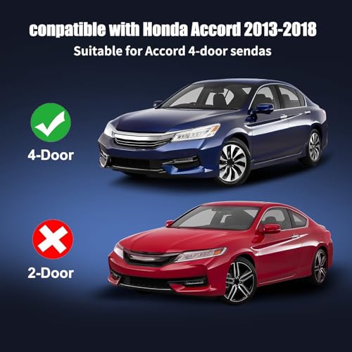 Window Molding Trim for 2013-2018 Honda Accord 4-Door Sedan | 4PCS Chrome-plated Weatherstrip Rubber Seals, Replaces #72450-T2A-A01, High-rebound Buckle Design, Built-in Metal Layer - size: 2013-2018 Honda Accord