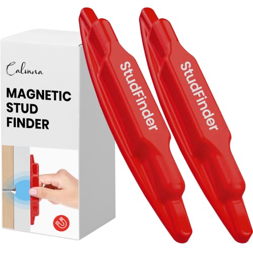 (2-Pack) Calvana Magnetic Stud Finder Wall Scanner, Stud Finder Magnet, Wall Detector Scanner, Compatible with All Drywall Construction, No Batteries Required, Wall-Friendly Construction, Red - color: Red, 2pack