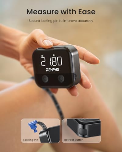 RENPHO Smart Body Measuring Tape for Weight Loss, Rechargeable, LED Display