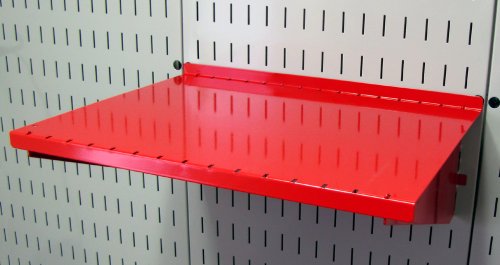 Wall Control Shelf 12in Deep Pegboard Shelf Assembly Pegboard and Slotted Tool Board - Red - color: Red