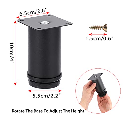 OwnMy 8PCS 4 Inch Stainless Steel Furniture Legs Adjustable Cabinet Legs - size: 4 Inch