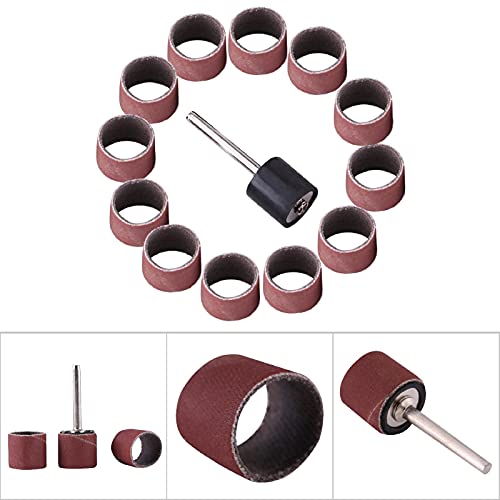 Premium #600 Grit Drum Sanding Sandpaper Bands Sleeves with Mandrel for Professional Woodworking and Craft Polishing Kit, Multifunctional Accessory (Large Sandpaper Circle 600 - size: Large sandpaper circle 600 grit