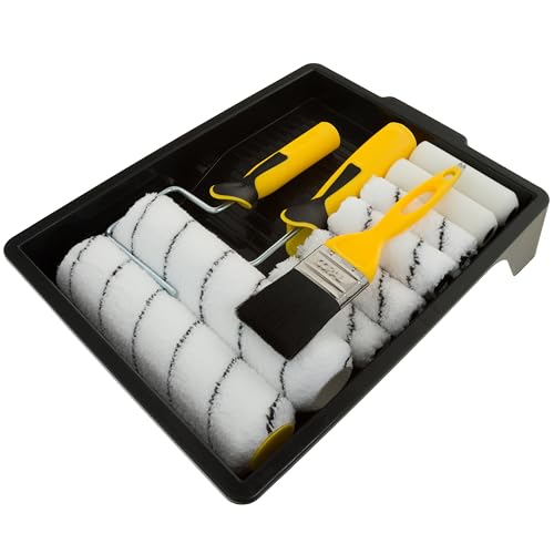 CORAL Easy Coater Decorating Paint Roller Tray & Frame Set, 12 Piece Pack, Roller Brush, 10501