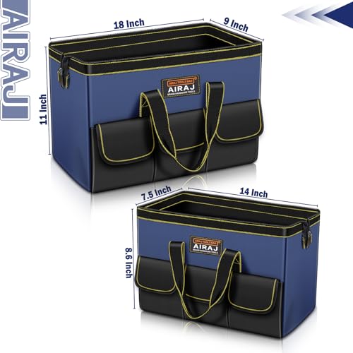 AIRAJ 2 Pack Large Tool Bag,14" & 18" Wide Mouth Portable Tool Bags for Men - size: 14"+18"