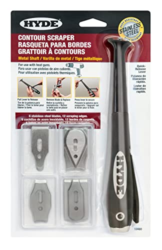 Hyde Contour Paint Removal Scraper for Heat Gun Use with 6 Blade Profiles - style: Heat Gun Safe Contour Scraper