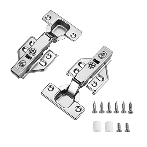 20Pcs Soft Close Full Overlay Cabinet Hinges with Clip-On Plate - color: Full Overlay, size: 20 Pieces