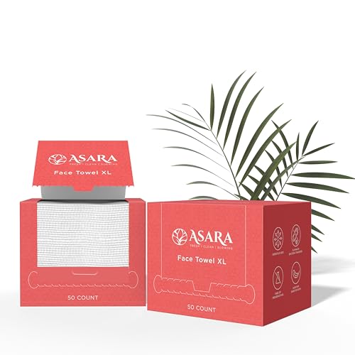 Clean Face Towels Disposable XL Facial Wipes | Add Water As a Makeup Remover | Sensitive Skin Face Towels | Organic Vegan Biodegradable - Clean Daily Towelettes | by Asara (100 Count) - size: 100 Count