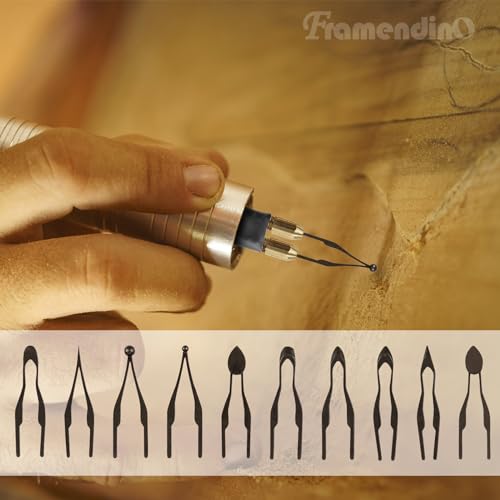 Framendino, 10 Pack Wood Burning Kit Tips Set Wire Tip Tool 1-10 Kinds